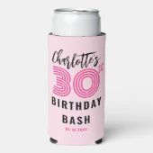 30th Birthday Blush Modern script op maat (Seltzer Voorkant)