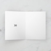 30th birthday bold letter name date simple minimal kaart (Binnen)