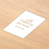 30th birthday copper brown simple stylish name dat acryl uitnodigingen (Laagn)