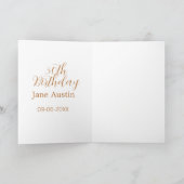 30th birthday copper brown simple stylish name dat kaart (Binnen)