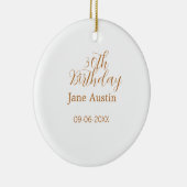 30th birthday copper brown simple stylish name dat keramisch ornament (Rechts)