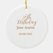 30th birthday copper brown simple stylish name dat keramisch ornament (Achterkant)