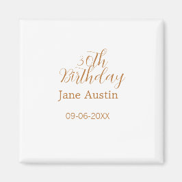 30th birthday copper brown simple stylish name dat magneet