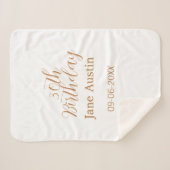 30th birthday copper brown simple stylish name dat sherpa deken (Voorkant (horizontaal))