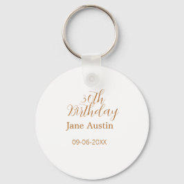 30th birthday copper brown simple stylish name dat sleutelhanger