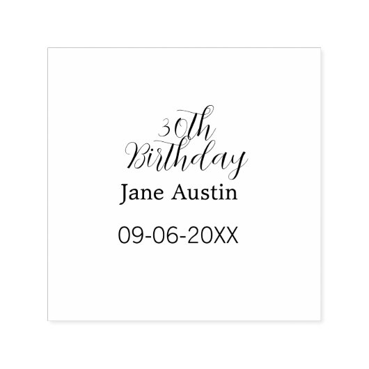 30th birthday copper brown simple stylish name dat  zelfinktende stempel (Design)