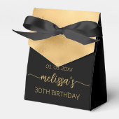 30th Birthday Gold Foil Monogram Name Script Bedankdoosjes (Voorkant Zijde)