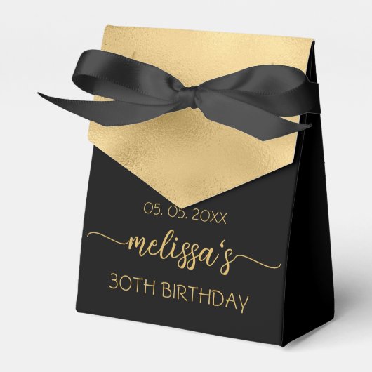 30th Birthday Gold Foil Monogram Name Script Bedankdoosjes (Voorkant Zijde)