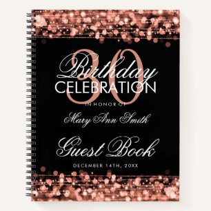 30th Birthday Guestbook Party Sparkles Roos Gold Notitieboek