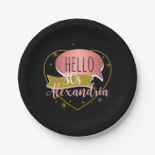30th birthday hello 30 Personalized heart Papieren Bordje (Voorkant)