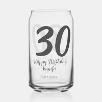 30th Birthday Naam toevoegen Datum Jaar Zwarte sja