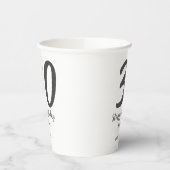 30th Birthday Naam toevoegen Datum Jaar Zwarte sja Papieren Bekers (Links)