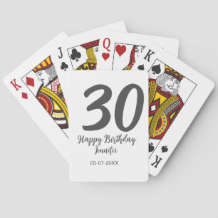 30th Birthday Naam toevoegen Datum Jaar Zwarte sja Pokerkaarten