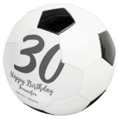 30th Birthday Naam toevoegen Datum Jaar Zwarte sja Voetbal (Drie kwart)