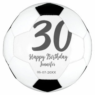 30th Birthday Naam toevoegen Datum Jaar Zwarte sja Voetbal