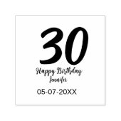 30th Birthday Naam toevoegen Datum Jaar Zwarte sja Zelfinktende Stempel (Design)