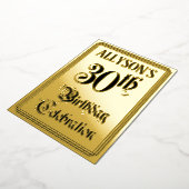 30th Birthday Party — Elegant Script + aangepaste Folie Uitnodiging (Gedraaid)