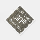 30th Birthday Party — Fancy script, Faux Wood Kijk Servet (Hoek)