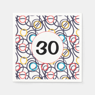 30th Birthday Party Funky Doodles Servet