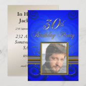 30th Birthday party Invitation Kaart (Voorkant / Achterkant)