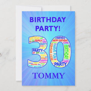 30th Birthday Party Invitation Voeg een naam toe Kaart