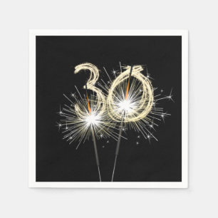 30th Birthday Party Sparklers on Black Servet