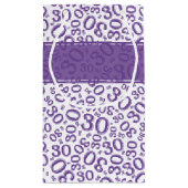 30th Birthday Random Number Pattern Purple/White Klein Cadeauzakje (Achterkant)