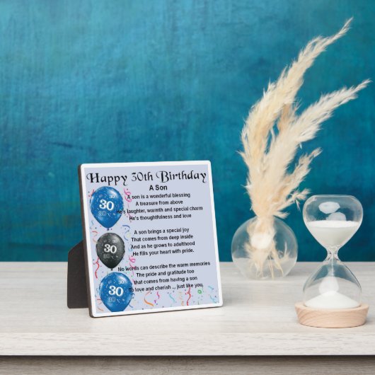 30th  Birthday Son Poem Plaque (Insitu)
