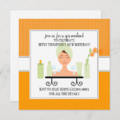 30th Birthday Spa Weekend Getaway Invitation Kaart (Voorkant / Achterkant)
