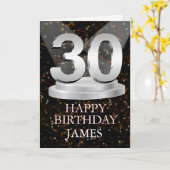 30th Birthday Spotlights Ajouter une carte de nom (Fleur jaune)