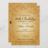30th Birthday Surprise Party Brass String Lights Kaart (Voorkant / Achterkant)