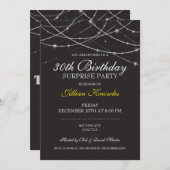 30th Birthday Surprise Party Gothic String Lights Kaart (Voorkant / Achterkant)