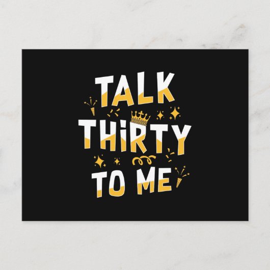 30th Birthday | Talk Thirty To Me Briefkaart (Voorkant)