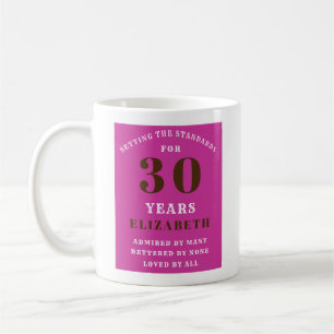 30th Birthday Vibrant Pink Jouw naam toevoegen Koffiemok