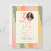30th Dertig Flirty Thriving Boho Pink Foto Kaart (Voorkant)