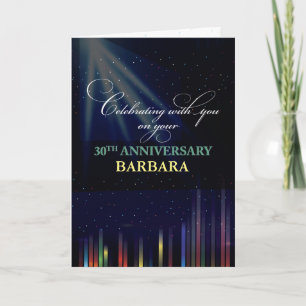 30th Employee Anniversary Sky, Customizable Black Kaart