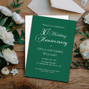 30th Pearl Wedding Jubileum Elegant Script Kaart