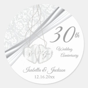 30th Wedding Jubileum Design Ronde Sticker