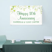 30th Wedding Jubileum Green Stars Script Name Spandoek (Beurs)