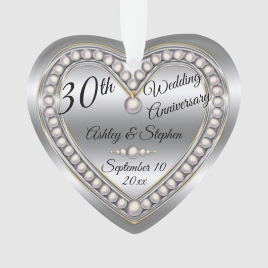 30th Wedding Jubileum Pearl Foto Keepomwille Ornament (voorkant)