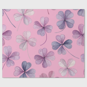 “30x60 Inpakpapier – Roze & Paarse Klaver”