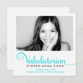 311 Afgestudeerde met hoogste eer in turquoise afs Aankondiging (Voorkant / Achterkant)