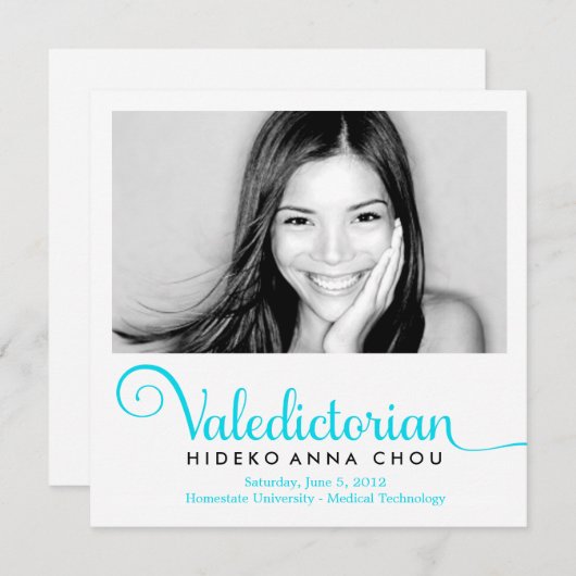 311 Afgestudeerde met hoogste eer in turquoise afs Aankondiging (Voorkant / Achterkant)