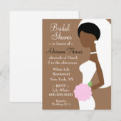 311-AFRIKAANS-AMERIKAANSE BRUID DOUCHE UITNODIGING BRIEFKAART (Voorkant / Achterkant)