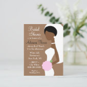 311-AFRIKAANS-AMERIKAANSE BRUID DOUCHE UITNODIGING BRIEFKAART (Staand voorkant)