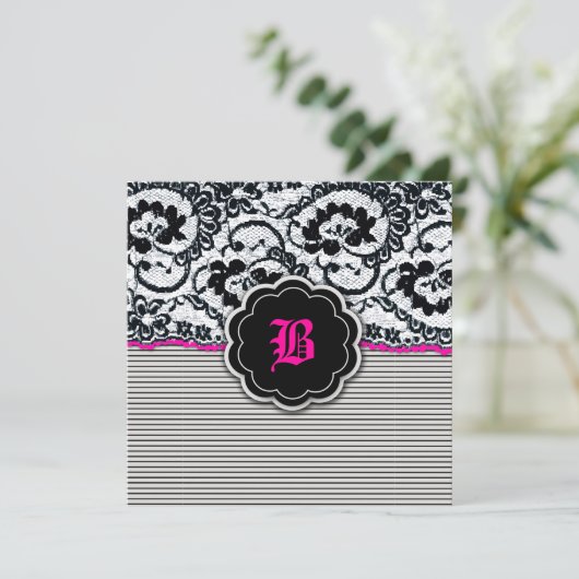 311-Allergische kant - Hot Pink Kaart (Staand voorkant)