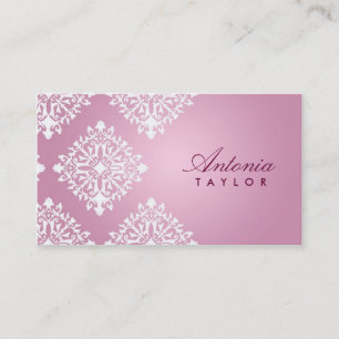 311 Antonia Pink et Blanc Damask Visitekaartje