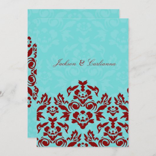 311 Aqua Blue Flame 5 x 7 Invite Kaart (Voorkant / Achterkant)