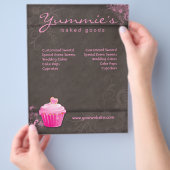 311 Bakkerij Flyer Cupcake Roze Floral Heart Brown (Hand)