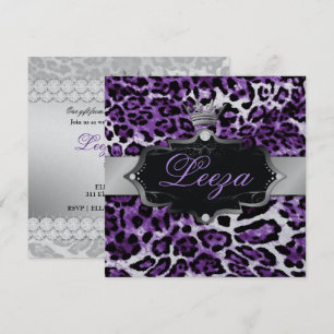311-Barokprinses Paars Leopard Metallic Kaart